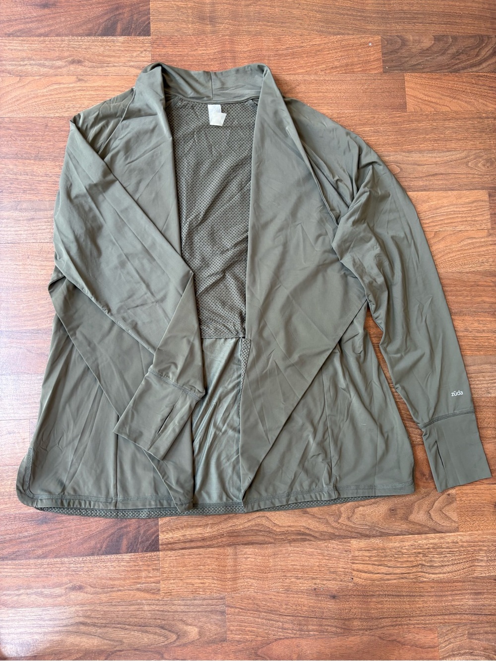 Olive Green Lightweight Open Athletic Cardigan